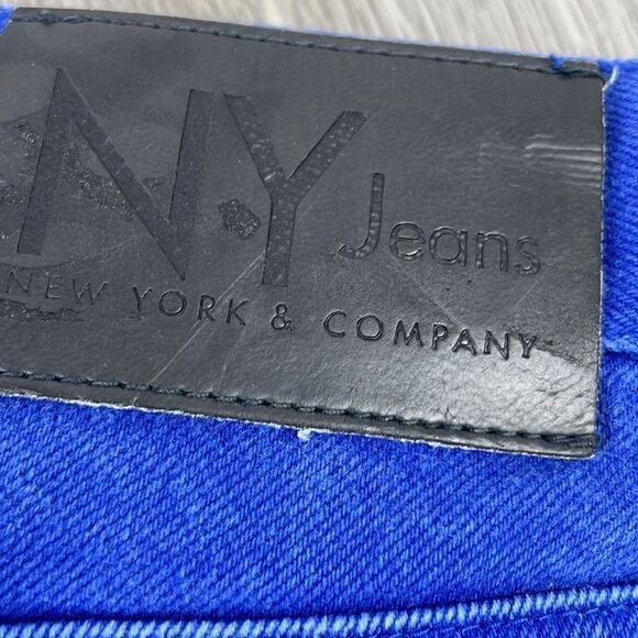 New York Jeans Women's High Waisted Straight Leg Jeans Royal Blue Size 12 - Picture 3 of 11